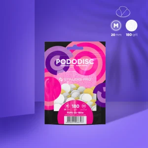 Сменяеми бели пили за педикюрен диск, меки – PODODOSK M 180 grit (50 броя) – PDF-20-180w
